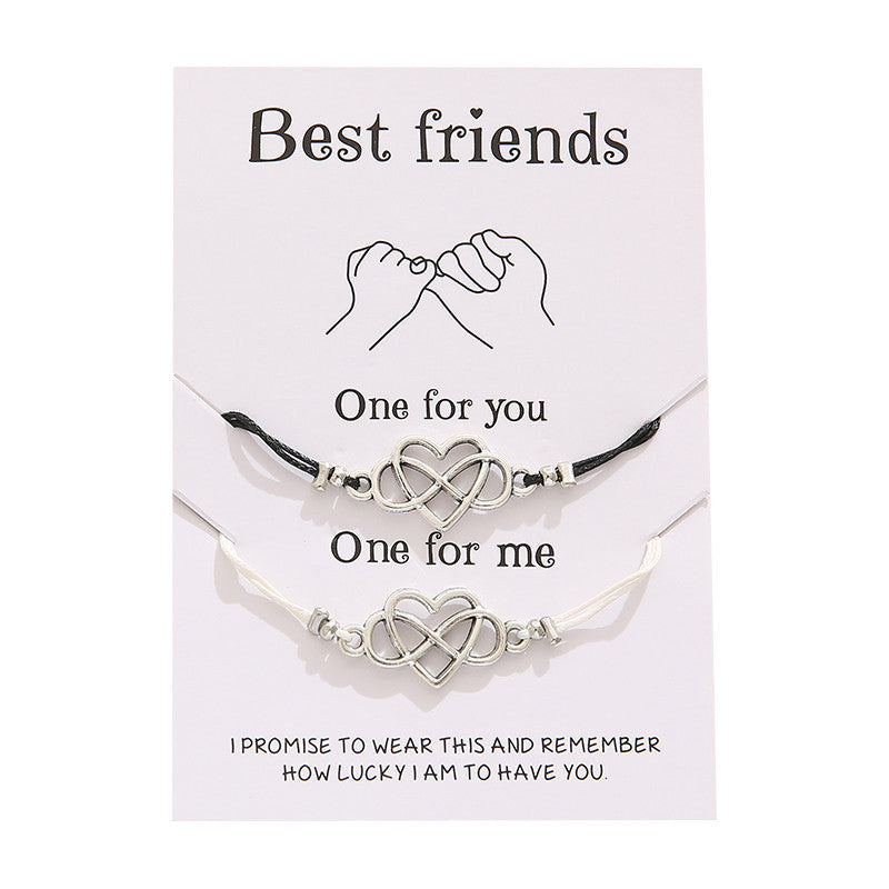 Cross-border Best-selling Best Friendship Card Bracelet Simple Personality Love 8 Character Couple Bracelet Jewelry